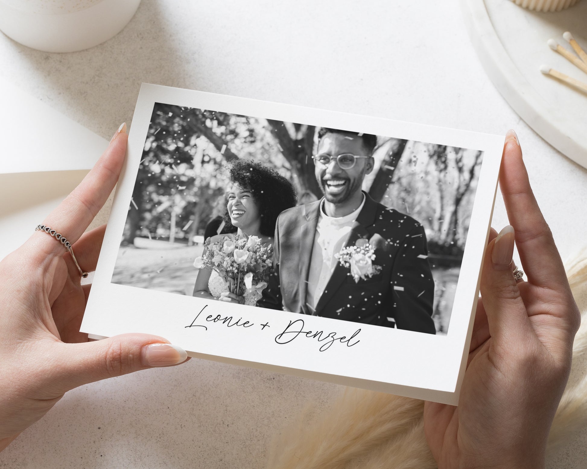 Personalised Wedding Thank You Cards, Photo Wedding Thank You Card, Folded Thank You Card