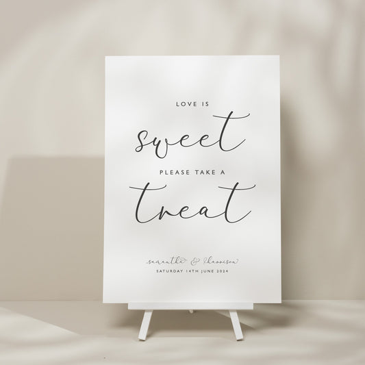 Calligraphy Wedding Sweet Station Sign, Sweet Table Sign For Wedding, Simple Wedding Sign, Elegant Wedding Signs &#39;Samantha&#39;