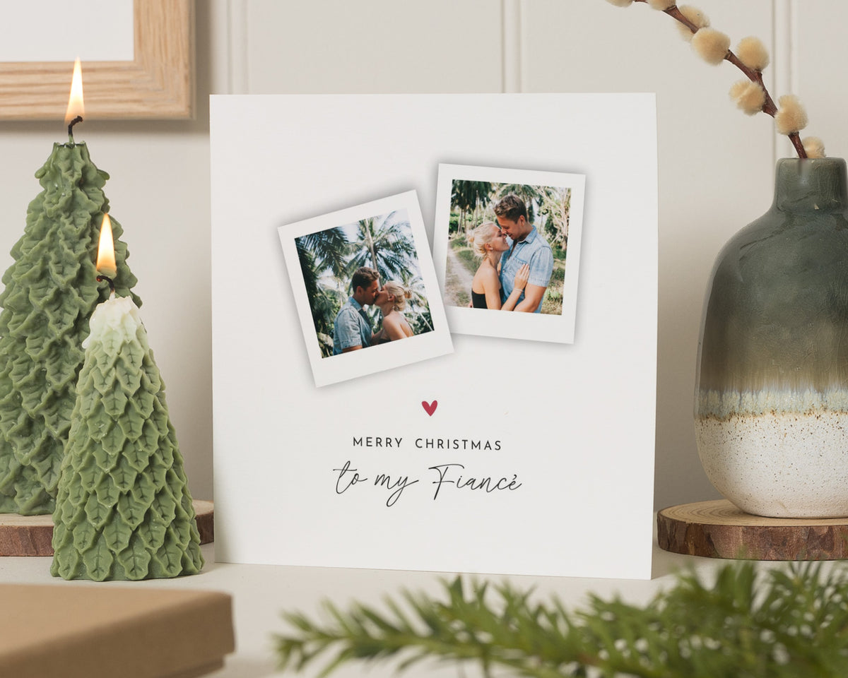 Christmas Card for Fiancé, Fiancé Christmas Card, Photo Christmas Card, Personalised Christmas Card, Christmas Card for Him, Xmas Card