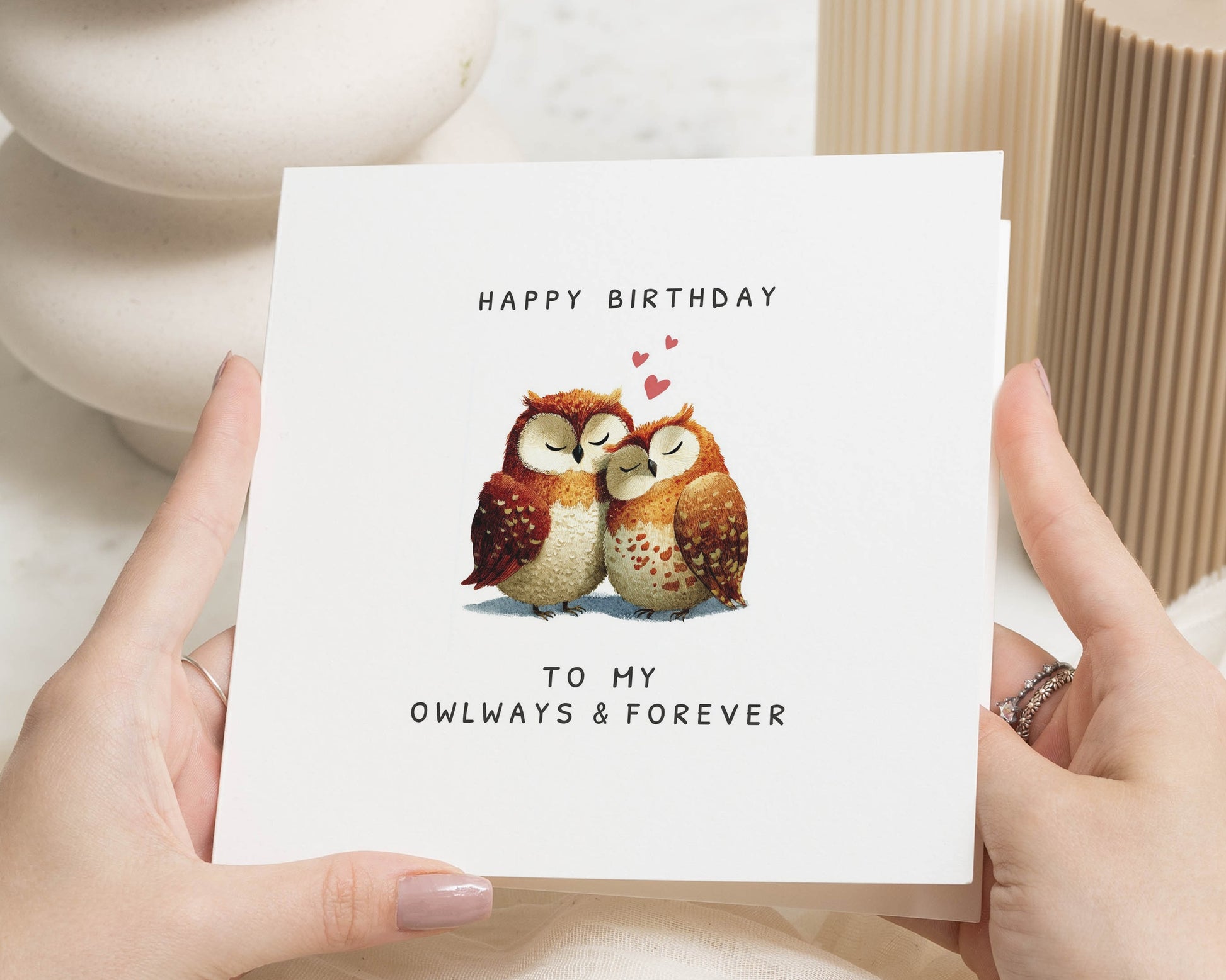 Birthday Card for Partner, Cute Owl Pun Birthday Card, Romantic Birthday Card, Birthday Card for Him or Her, Anniversary Card