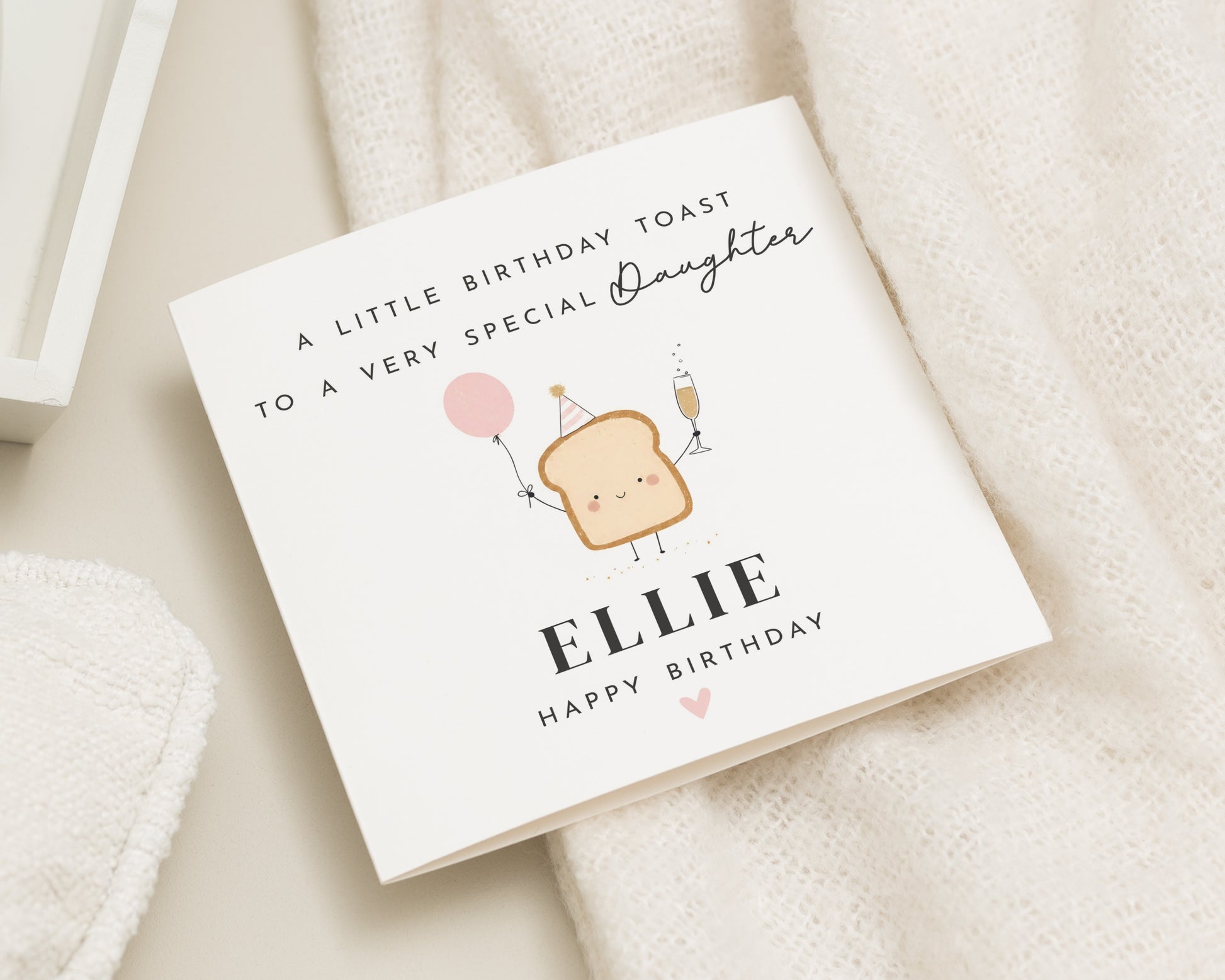 Birthday Card for Daughter, Personalised Daughter Birthday Card, Daughter Birthday Cards, Cute Birthday Card, Pun Birthday Toast Card