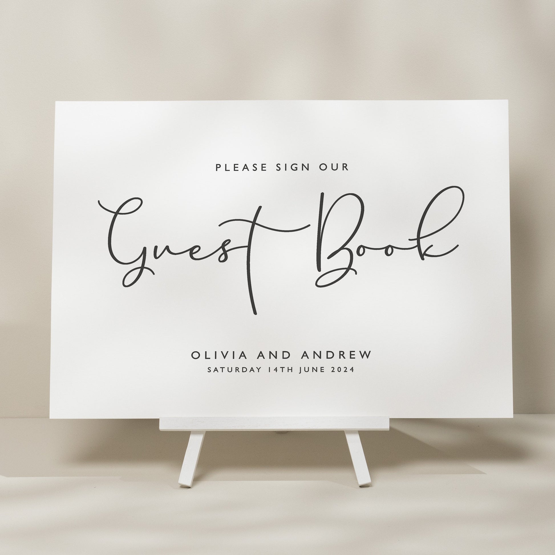 Simple Sign Our Guest Book Wedding Sign, Guest Book Sign For Wedding, Minimalistic Wedding Sign, Wedding Signage &#39;Olivia&#39;