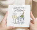 Anniversary Card, Congratulations Anniversary Card, Wedding Anniversary Card for Couple, Champagne Card, Anniversary Cards for Friends