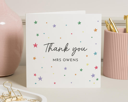 Thank You Card for Teacher, Personalised Thank You Card, Teacher Thank You Card, Custom Thank You Card, End of Term Card
