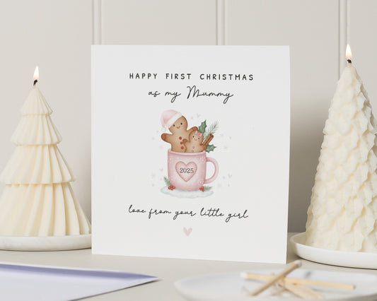 First Christmas Card for Mummy, First Christmas as My Mummy, Personalised Christmas Card, Christmas Card from Daughter