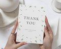 Personalised Wedding Thank You Cards, Folded Wedding Thank You Cards, Greenery Thank You Cards, Minimal Thank You Card for Wedding