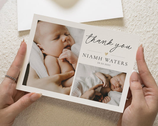 Baby Photo Thank You Cards, New Baby Girl Cards Thank You, Personalised Thank You Cards New Baby Girl, Baby boy Postcard Thankyou Card