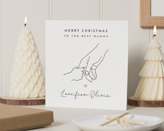 Nanny Christmas Card, Personalised Christmas Card for Nanny, Christmas Card from Grandchild, Grandma Christmas Card, Custom Xmas Card