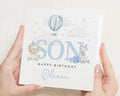 Birthday Card for Son, Son Birthday Card, Personalised Birthday Card for Boy, Boys Birthday Card, Safari Birthday Card, Lion Giraffe Card