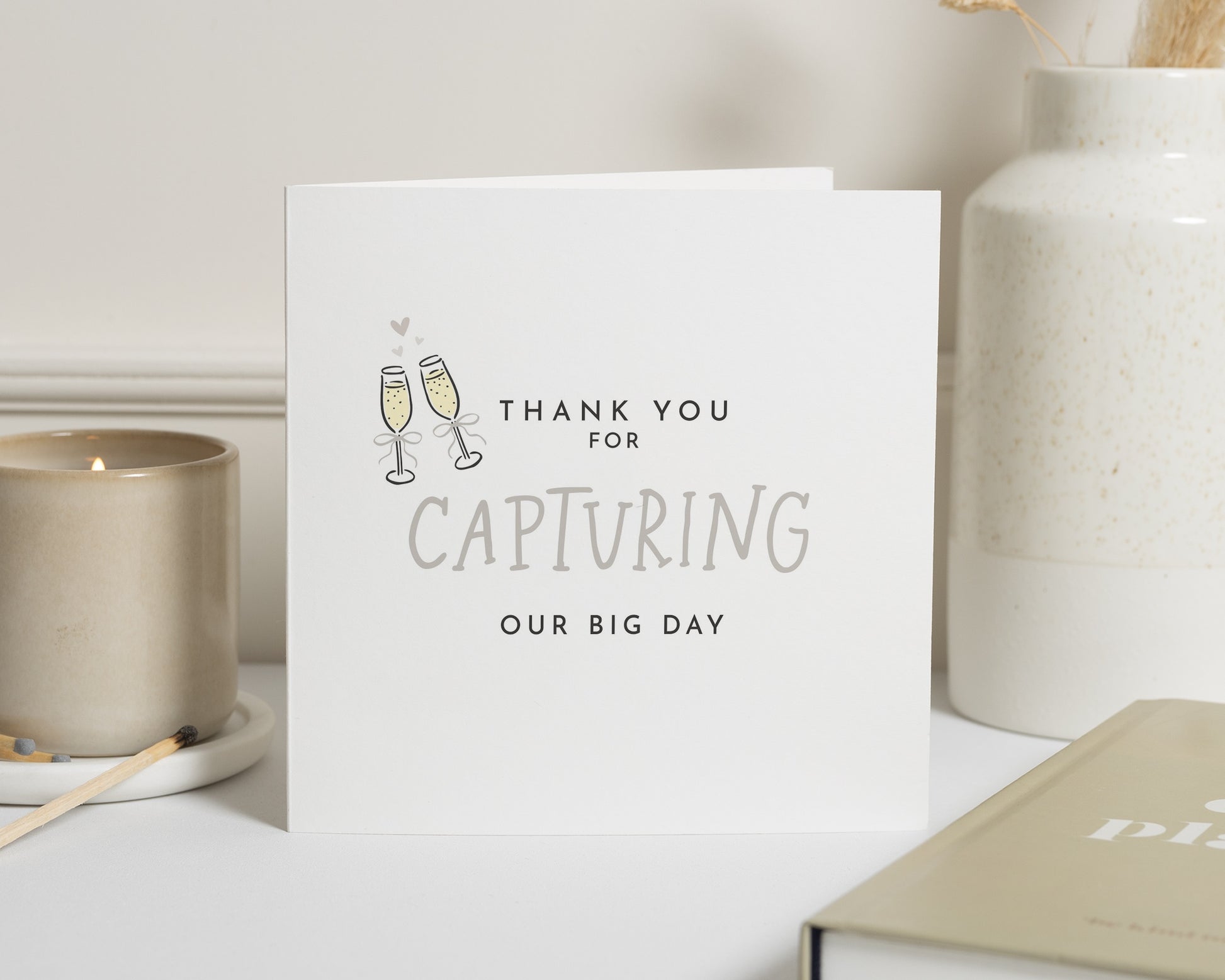 Thank You Card for Photographer, Wedding Thank You Card, Wedding Photographer Card, Simple Thank You Card, Capturing Our Big Day Card