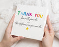 Thank You Card, Thank You Card for Friend, Thank You Card for Her, Thank You Card for Him, Colourful Thank You Card, Appreciation Card