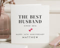 Anniversary Card for Husband, Personalised Husband Anniversary Card, 10th Anniversary Card, Custom Anniversary Card for Him