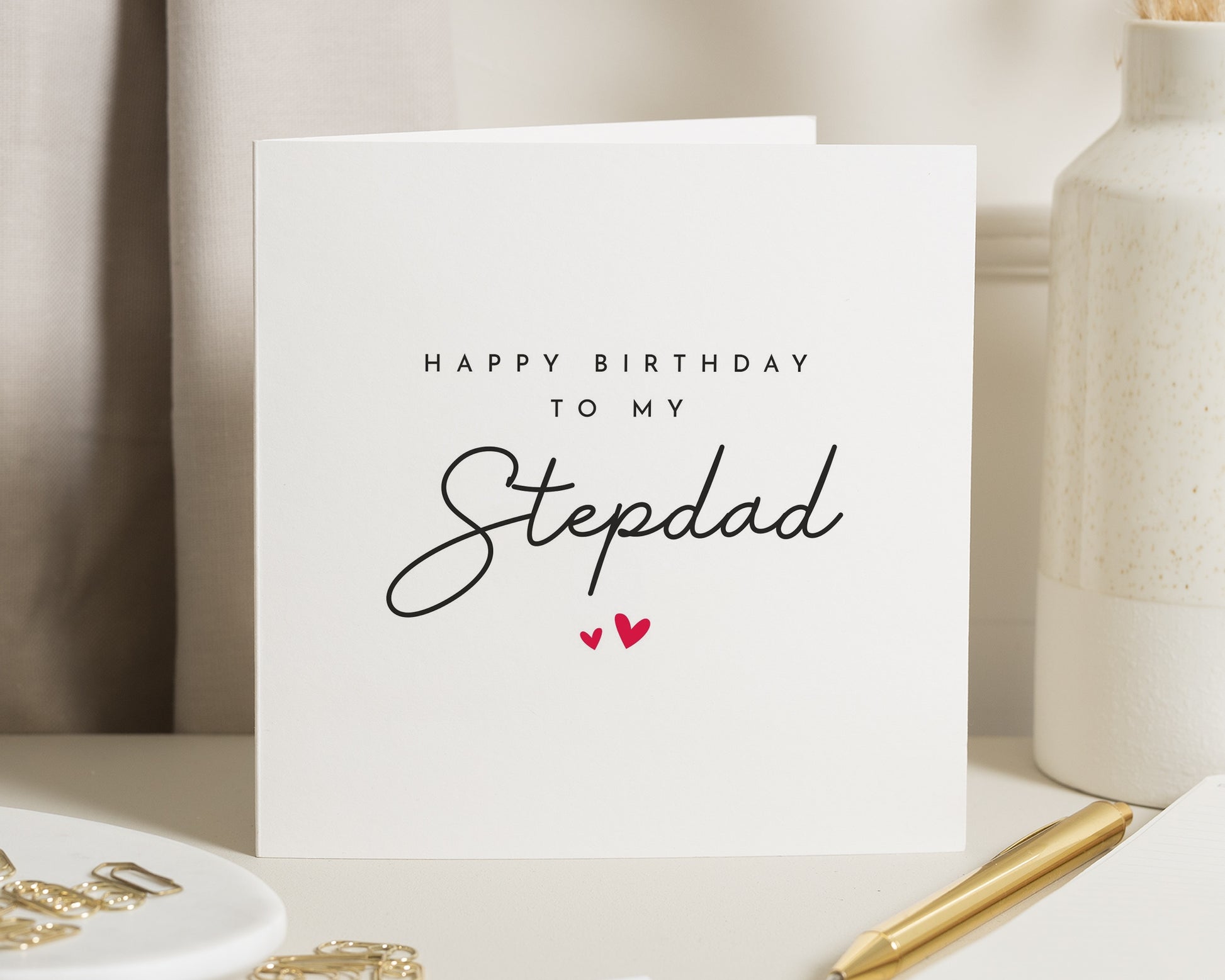 Stepdad Birthday Card, Birthday Card for Stepdad, Dad Birthday Card, Birthday Card for Him, Simple Birthday Card, Stepfather Birthday Card