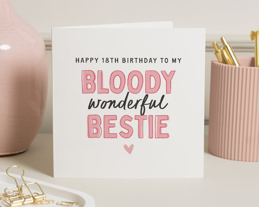18th Birthday Card for Best Friend, Bestie Birthday Card, Birthday Card for Her, Funny 18th Birthday Card, Best Friend Card