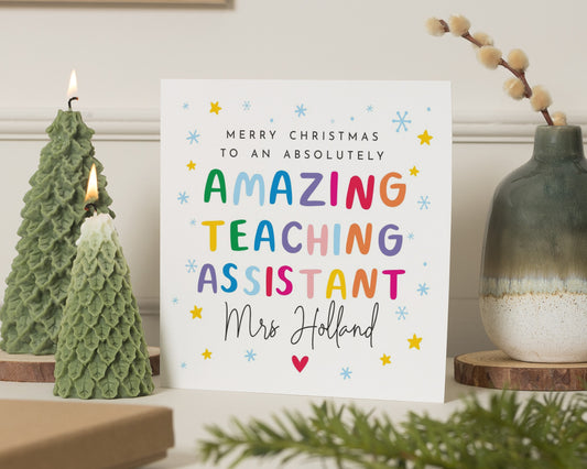 Christmas Card for Teaching Assistant, Teaching Assistant Christmas Card, Personalised Christmas Card, Christmas Card for Her