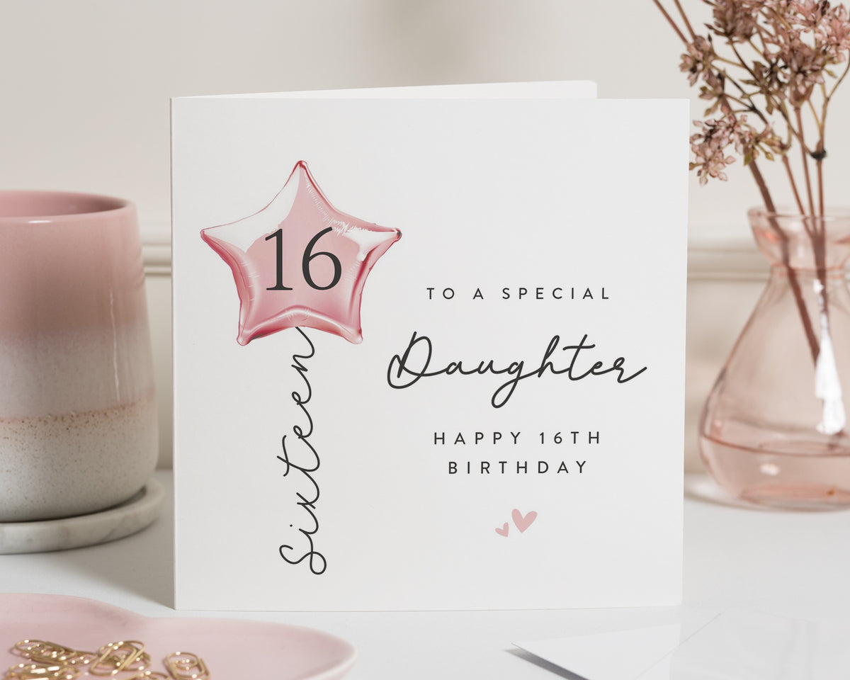 16th Birthday Card for Daughter, Daughter 16th Birthday Card, Sweet Sixteen Birthday Card, 16th Birthday Card for Her, Girl Birthday Card