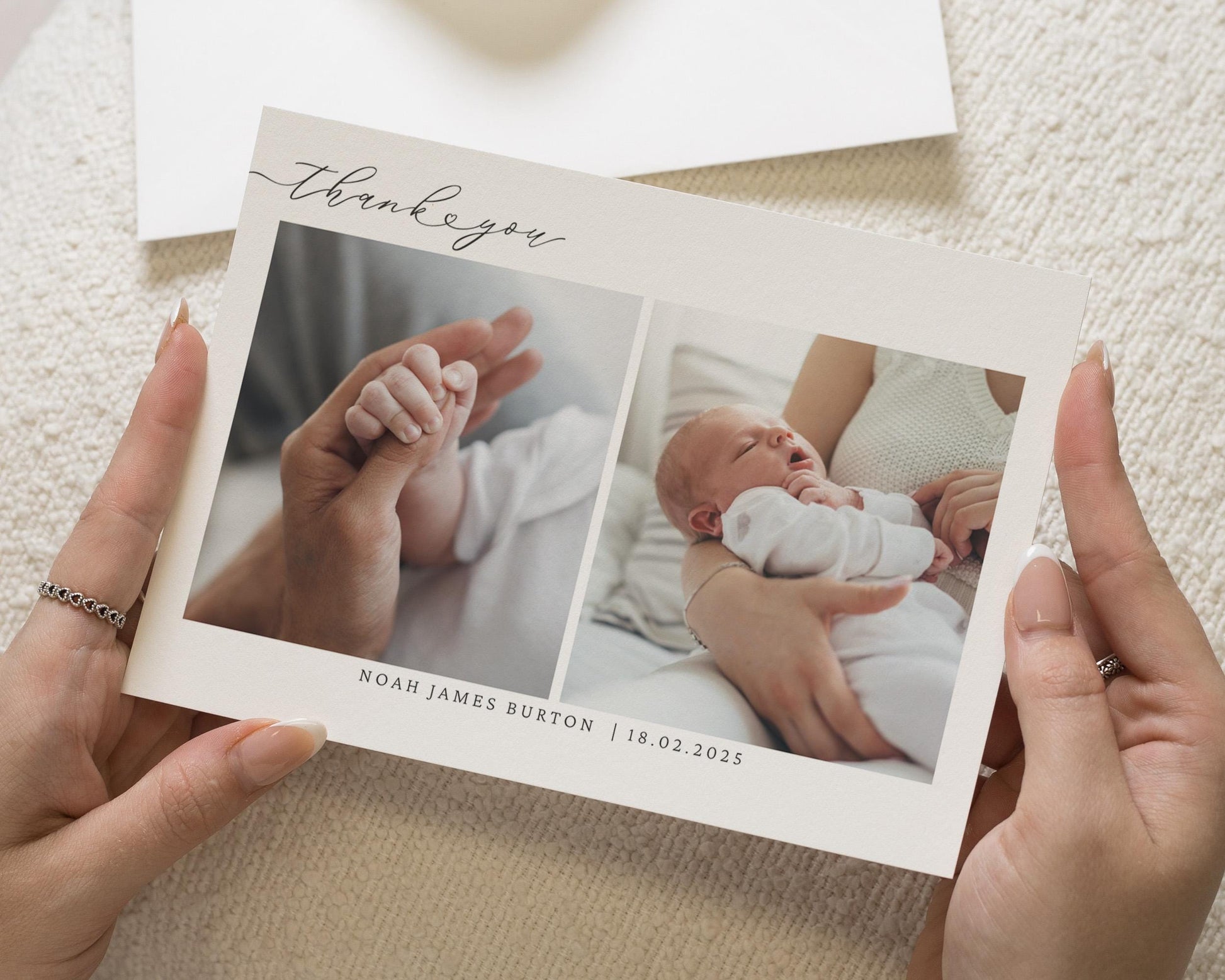 Cute New Baby Cards Thank You, Baby Girl Photo Thank You Cards, Personalised Thank You Cards New Baby Girl, Baby boy Postcard Thankyou Card