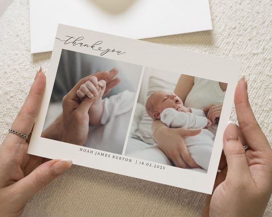 Cute New Baby Cards Thank You, Baby Girl Photo Thank You Cards, Personalised Thank You Cards New Baby Girl, Baby boy Postcard Thankyou Card