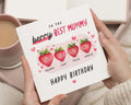 Birthday Card for Mum, Personalised Birthday Card for Mummy, Cute Strawberry Birthday Card, Birthday Card from Kids, Best Mum Card