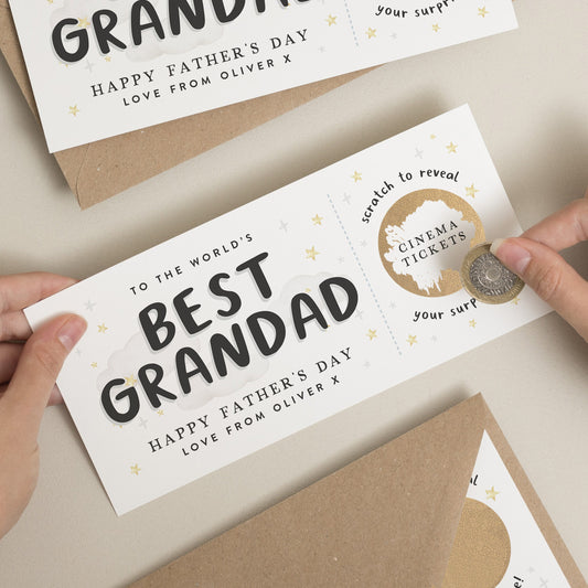 Fathers Day Card, Gift for Grandad, Surprise Fathers Day Scratch Card, Fathers Day Gift For Best Grandad, Scratch Card For Grandpa, For Him