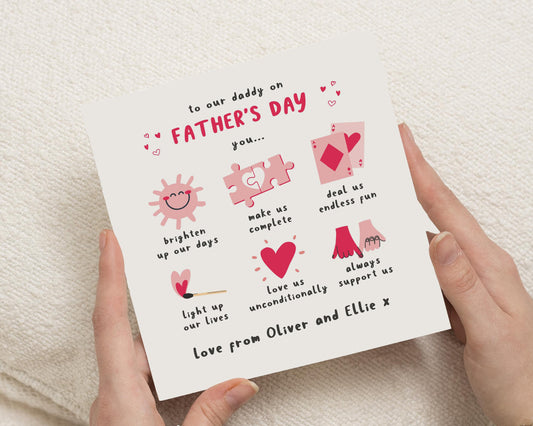 Fathers Day Card from Kids, Fathers Day Card from Son Daughter, Daddy Fathers Day Card, Cute Fathers Day Card, Personalised Card