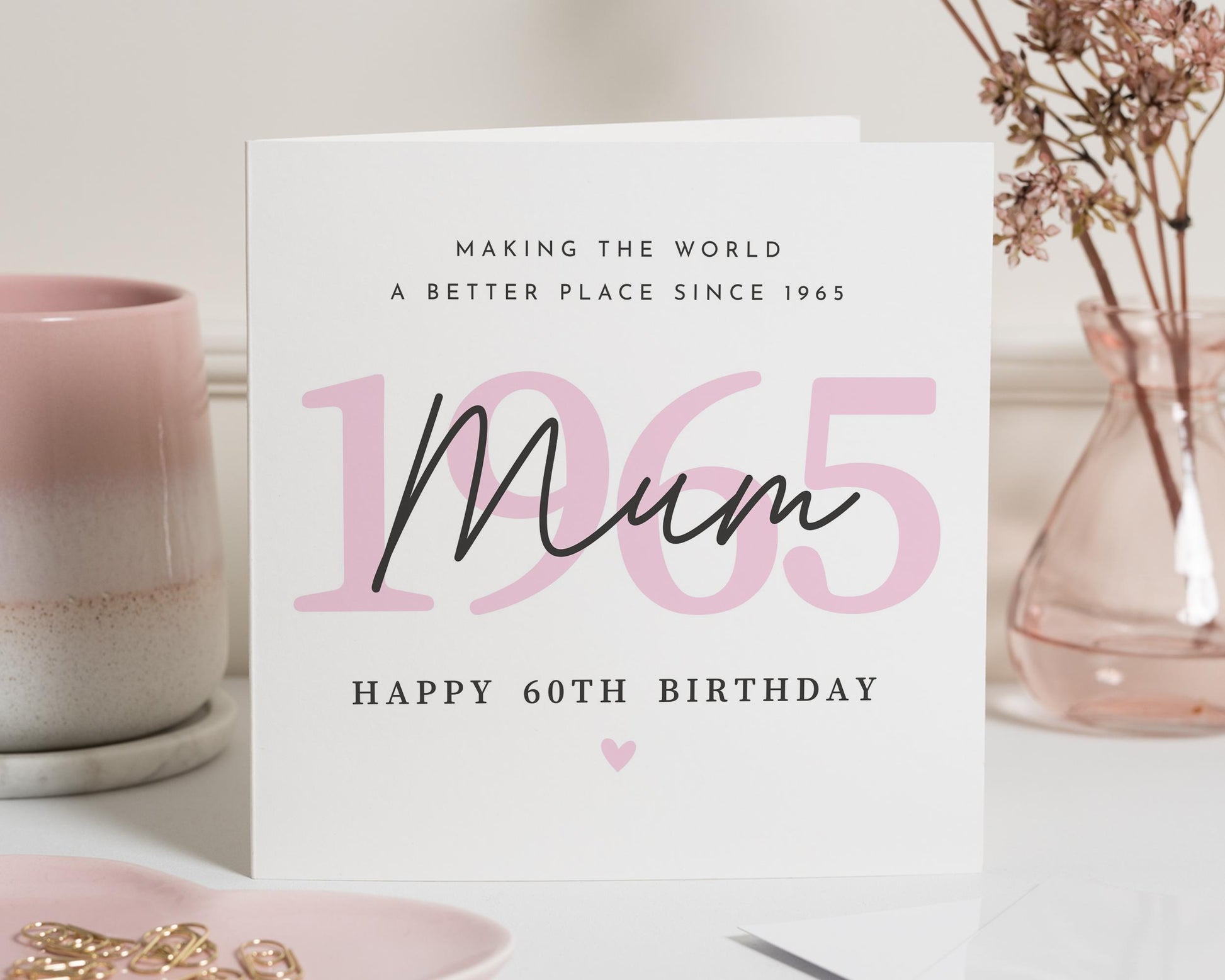 60th Birthday Card for Mum, 1965 Birthday Card, Personalised Birthday Card for Her, Mum Birthday Card, Happy 60th Birthday Card
