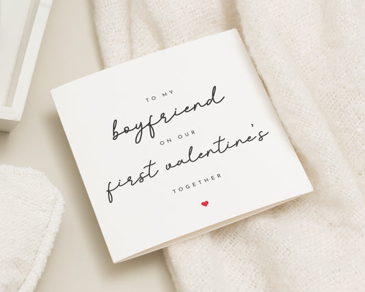 Valentines Day Card for Boyfriend, First Valentines Card, Romantic Card for Him, Personalised Valentines Card, Cute Valentines Card
