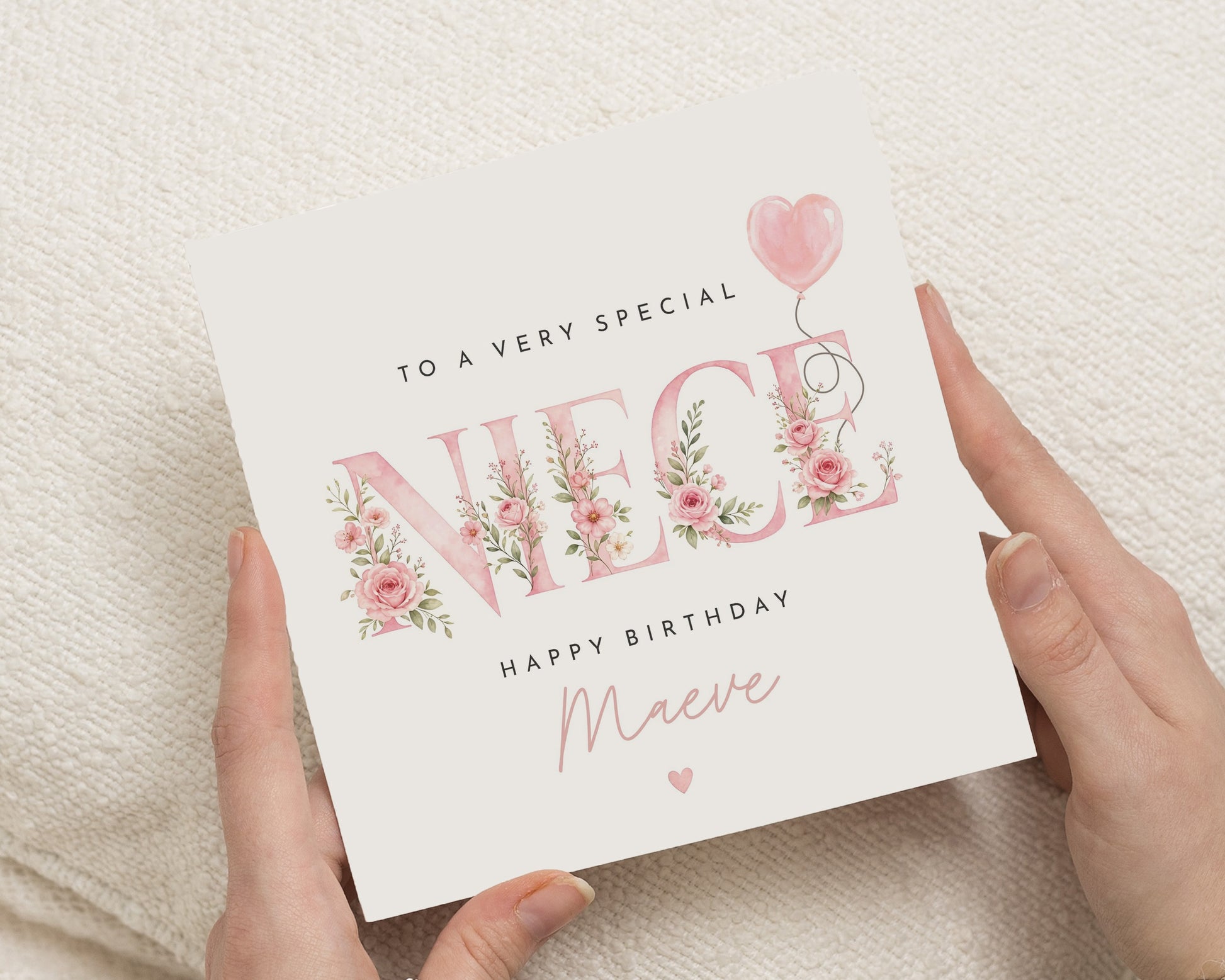 Niece Birthday Card, Personalised Birthday Card for Niece, Floral Birthday Card, Birthday Card for Her, Cute Birthday Cards for Girl