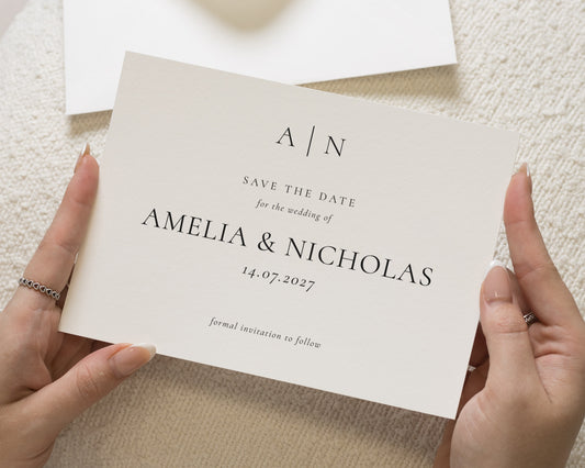 Personalised Save the Date Card, Minimalist Wedding Save the Date, Custom Simple Save the Date Card, Elegant Save the Date Card