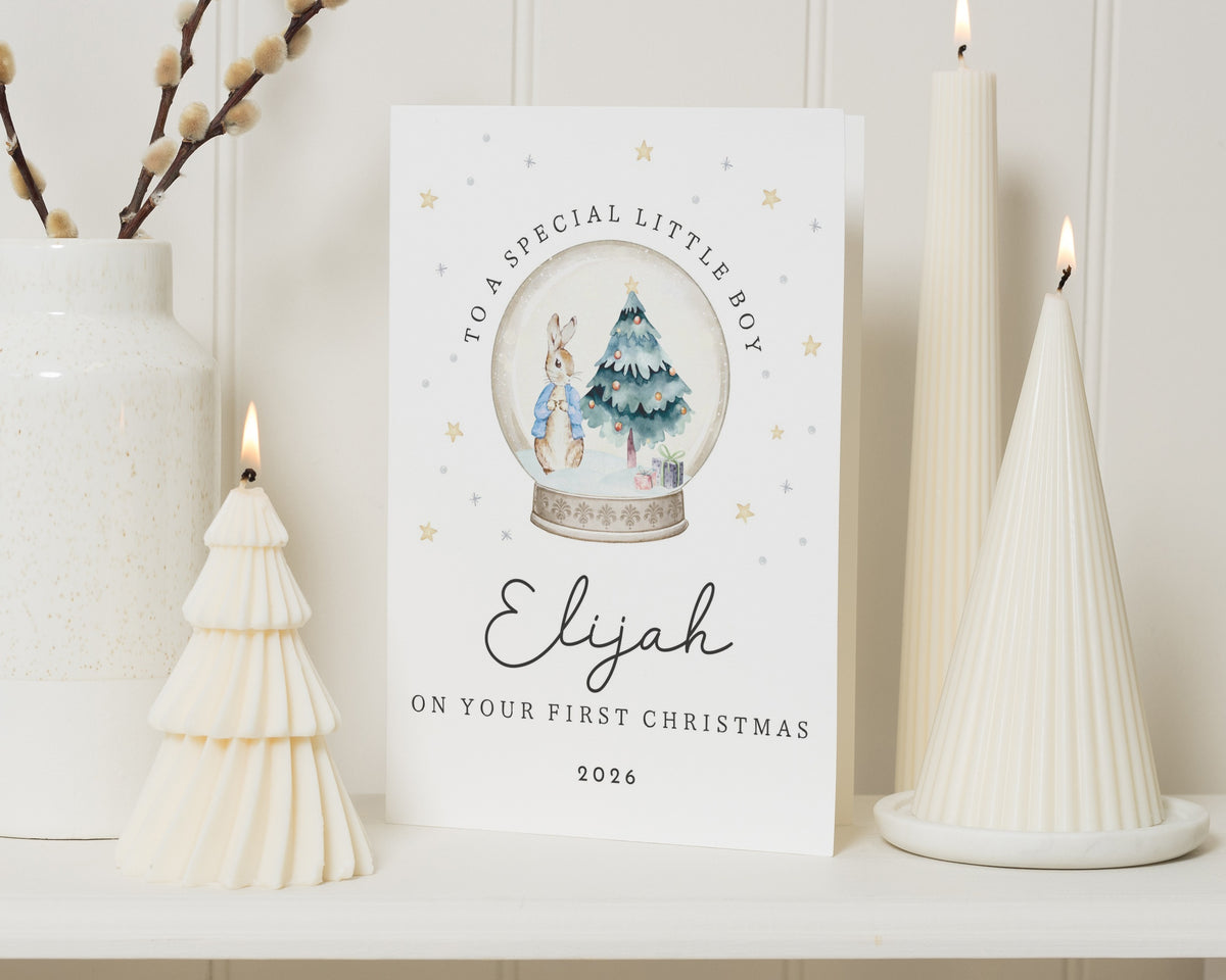 First Christmas Card for Boy, 1st Christmas Card, Personalised Baby Boy Christmas Card, Christmas Card for Son Grandson Nephew