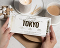 Personalised Tokyo Gift Voucher, Holiday Reveal Ticket, Scratch To Reveal, Pack Your Bags, Custom Travel Gift, Gold Foil Gift Voucher
