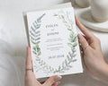 Botanical Wedding Invitations, Greenery Wedding Invite, Sage Green Watercolour Invitation Suite, Elegant Personalised Wedding Stationery