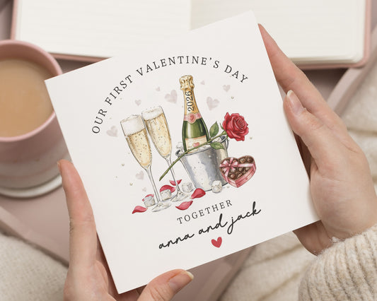 First Valentines Day Card, Valentines Day Card for Couple, Personalised Valentines Card, Romantic Valentines Card, Our First Valentines Day