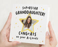 A Levels Card for Granddaughter, Personalised Photo Exam Card, Congratulations Card, Exam Results Card, Well Done Card for Her