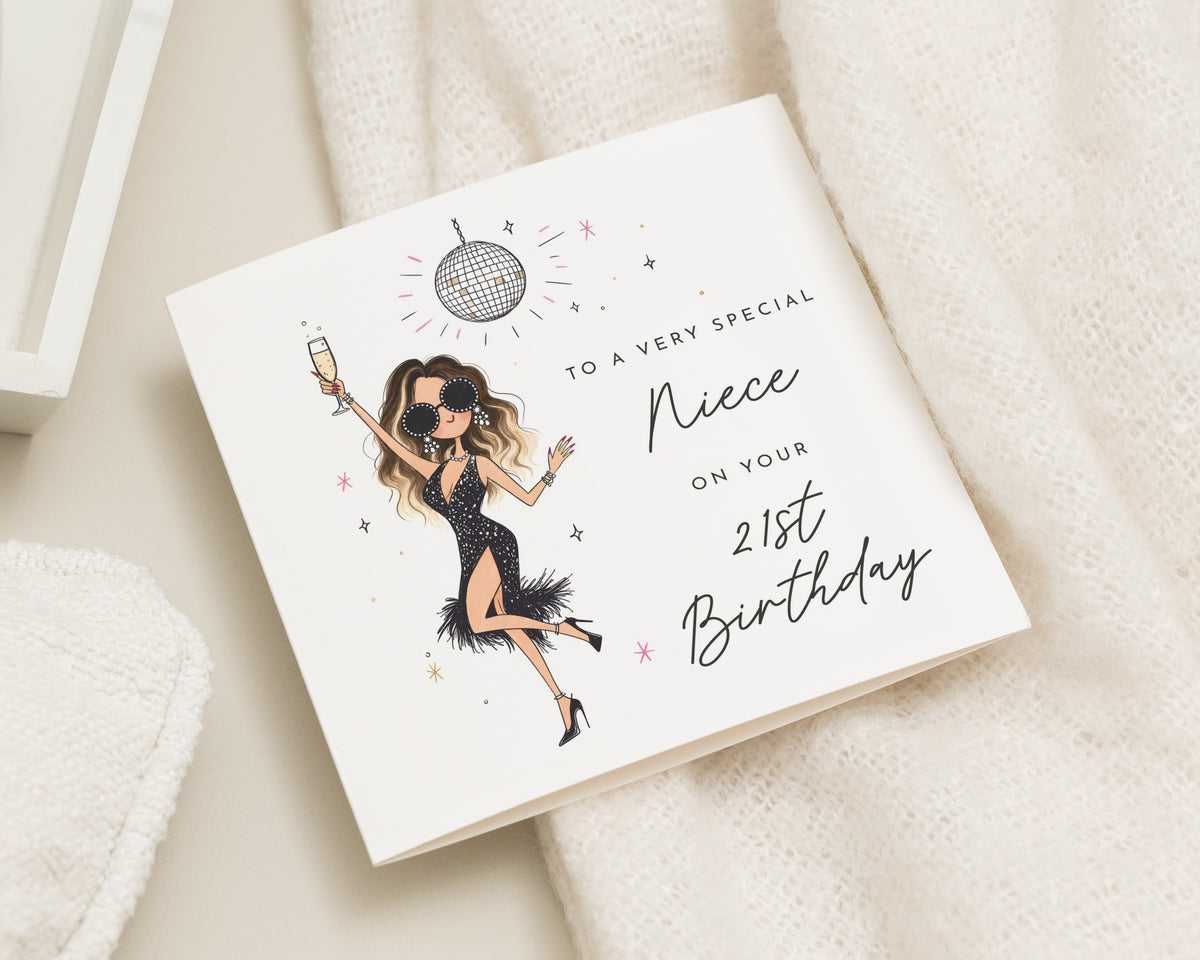 21st Birthday Card for Niece, Niece 21st Birthday Card, Birthday Card for Her, Special Niece Card, Personalised Birthday Card