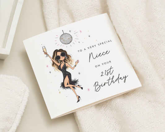 21st Birthday Card for Niece, Niece 21st Birthday Card, Birthday Card for Her, Special Niece Card, Personalised Birthday Card