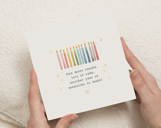 Birthday Card, Birthday Card for Friend, Cute Birthday Card, Simple Birthday Card, Birthday Card for Her, Candle Birthday Card