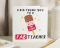 Thank You Teacher Card, Personalised Teacher Card, End Of Term Card, Teacher Appreciation Card, Ice Lolly Card, Fab Teacher Card
