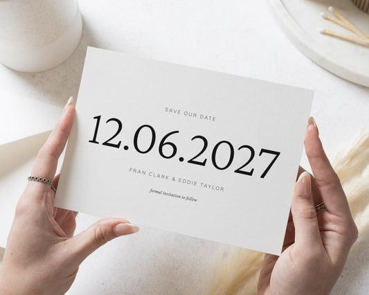 Personalised Save the Date Card, Wedding Save the Date Card, Simple Save the Date Cards, Minimal Save the Dates, A6 5x7, Custom Wedding