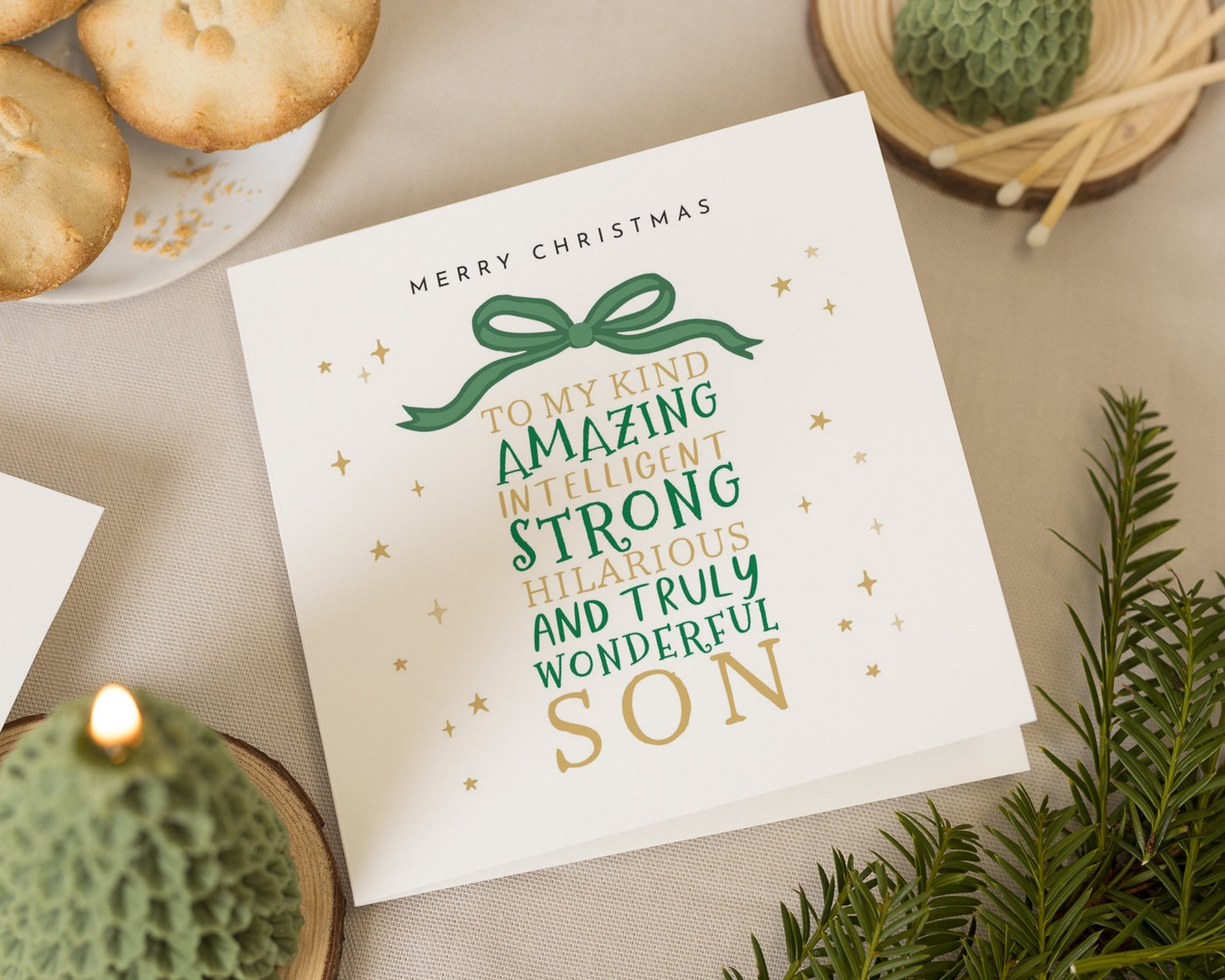 Christmas Card for Son, Merry Christmas Card for Son, Personalised Christmas Card, Son Christmas Card, Festive Card for Son