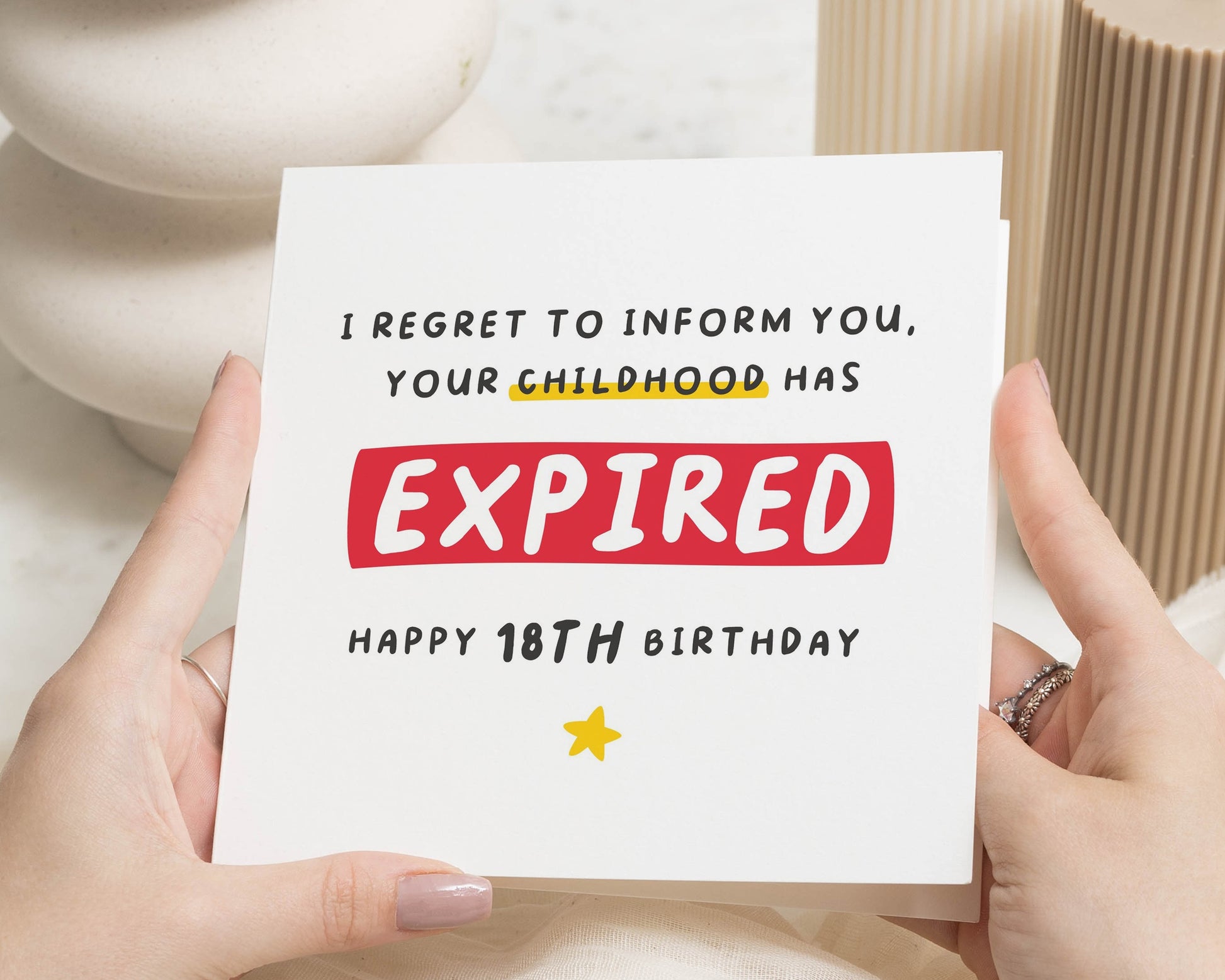 Funny 18th Birthday Card, 18th Birthday Card for Him, 18th Birthday Card for Her, Expired Childhood Card, Birthday Card for Friend