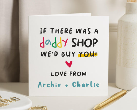 Fathers Day Card from Kids, Birthday Card for Daddy, Funny Daddy Card, Daddy Personalised Card from Children, Best Dad Fathers Day Card,