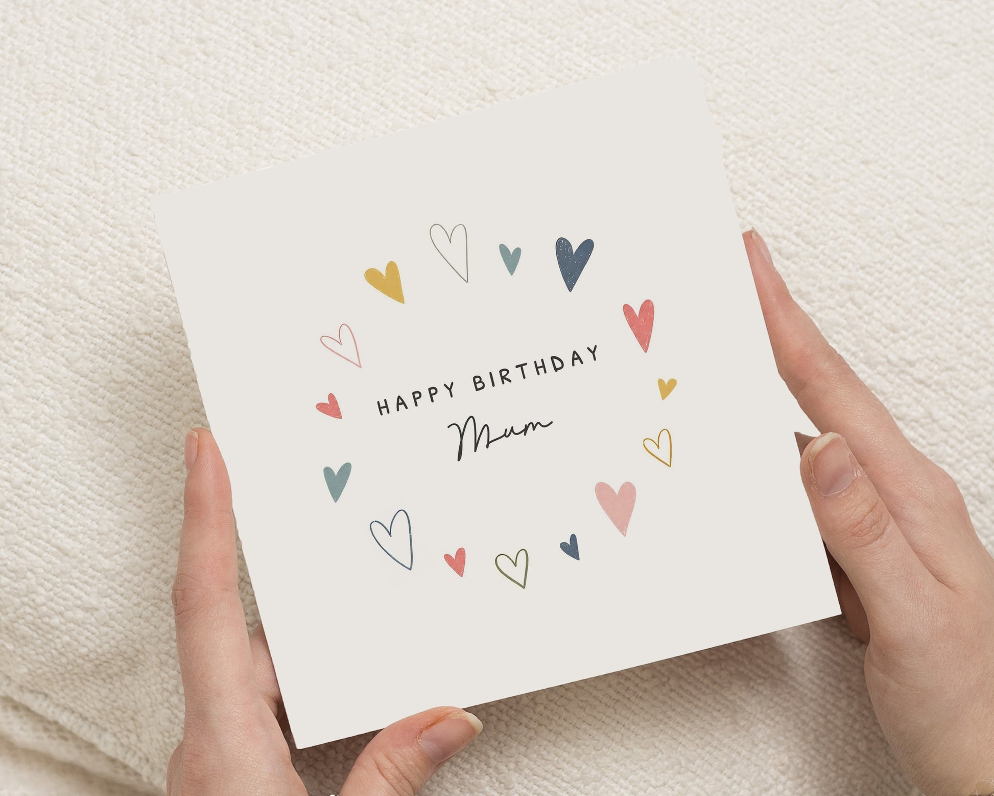 Birthday Card for Mum, Mum Birthday Card, Personalised Birthday Card for Mum, Birthday Card for Her, Cute Heart Birthday Card