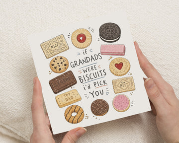 Fathers Day Card for Grandad, Grandad Card, Grandad Birthday Card, Funny Dad Card, Biscuit Card for Grandad, Cute Grandad Card