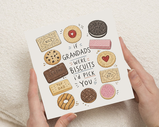 Fathers Day Card for Grandad, Grandad Card, Grandad Birthday Card, Funny Dad Card, Biscuit Card for Grandad, Cute Grandad Card