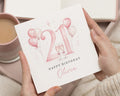 21st Birthday Card, Personalised 21st Birthday Card for Her, Birthday Card for Daughter, 21 Birthday Card, Champagne Birthday Card