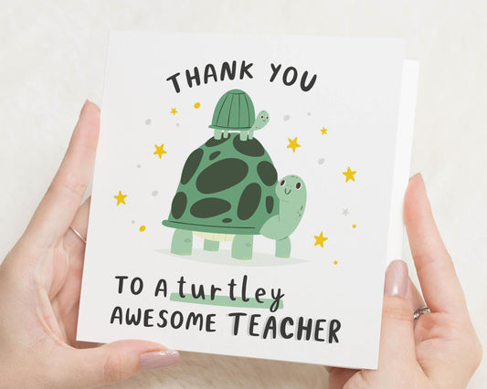 Thank You Teacher Card, Teacher Thank You Card, Cute Turtle Card, Thank You Card for Teacher, End of Term Card, Funny Teacher Card