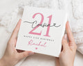 21st Birthday Card for Cousin, Personalised 21st Birthday Card, Birthday Card for Her, Custom Cousin Card, Pink Glitter Effect Card