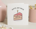 Birthday Card for Her, Personalised Birthday Card, Birthday Card for Daughter, Cute Cake Birthday Card, Custom Name Birthday Card