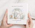 Personalised New Baby Card, Welcome to the World Card, Elephant Newborn Card, Custom Baby Name and Date Card
